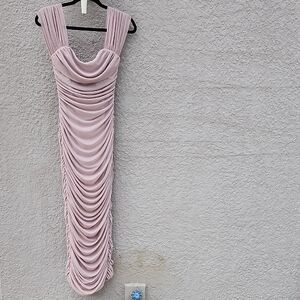 HAUSEN Dusty Pink Draped Women's Dress
